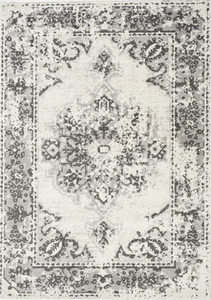 Converge 6'7" X 9'6" Distressed Traditional Rug - Grey Area Rug