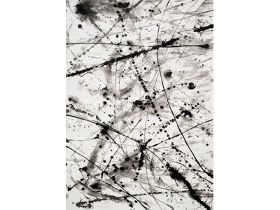 Paladin 5'3" X 7'7"  Paint Drips And Lines Rug - Black Grey Area Rug