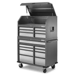 Gladiator Silver Tread Premier 41 inch 15-drawer Mobile Tool Chest Combo - GATC4115JG