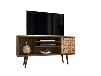 Lekedi 53" TV Stand - Rustic Brown/3D Brown Print