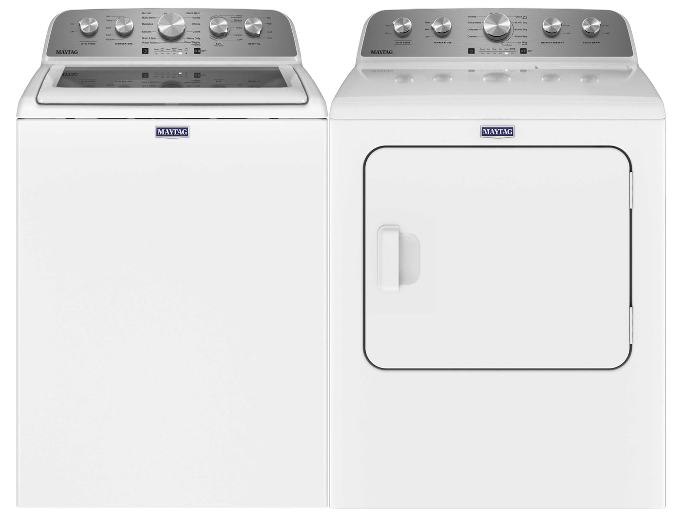 Maytag White Top-Load Washer (5.5 cu. ft.) & Electric Dryer (7.0 cu. ft.) - MVW5430MW/YMED5030MW