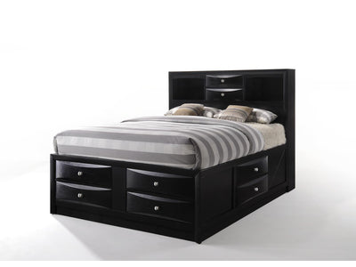Hillary Queen Platform Storage Bed - Black