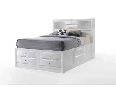 Hillary Full Platform Storage Bed - White