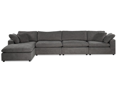 Cirrus 5-Piece Modular Sectional with Ottoman - Grey