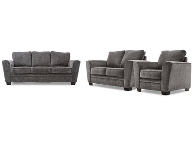 Daisy Sofa, Loveseat and Chair Set - Charcoal