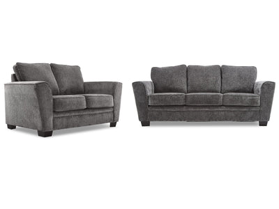 Daisy Sofa and Loveseat Set - Charcoal