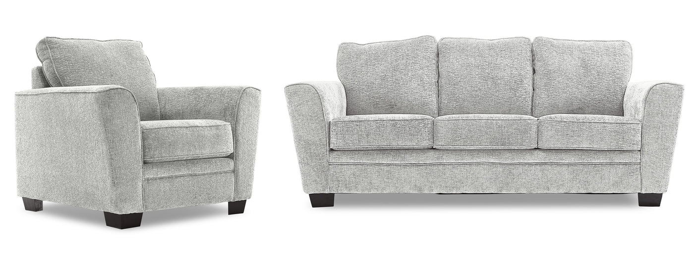 Daisy Sofa and Chair Set - White