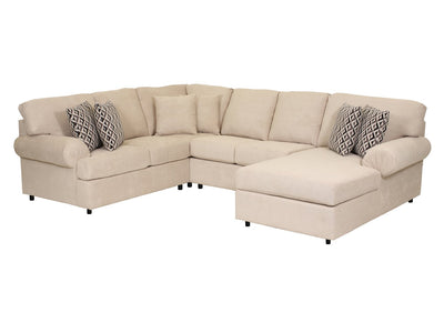 Jupiter 4-Piece Sectional with Right-Facing Chaise - Flax