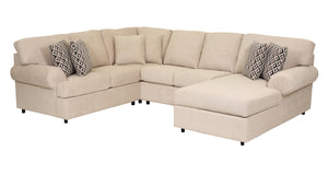 Jupiter 4-Piece Sectional with Right-Facing Chaise - Flax