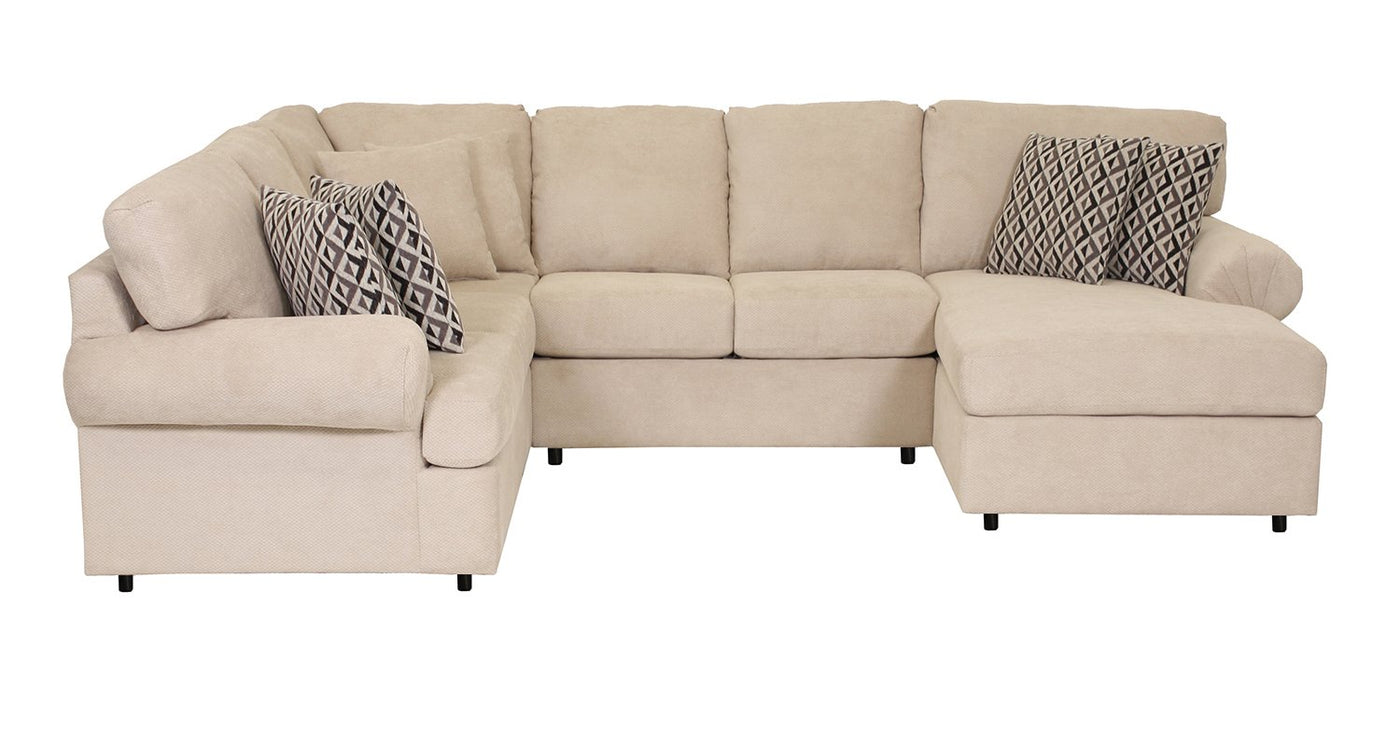 Jupiter 4-Piece Sectional with Right-Facing Chaise - Flax