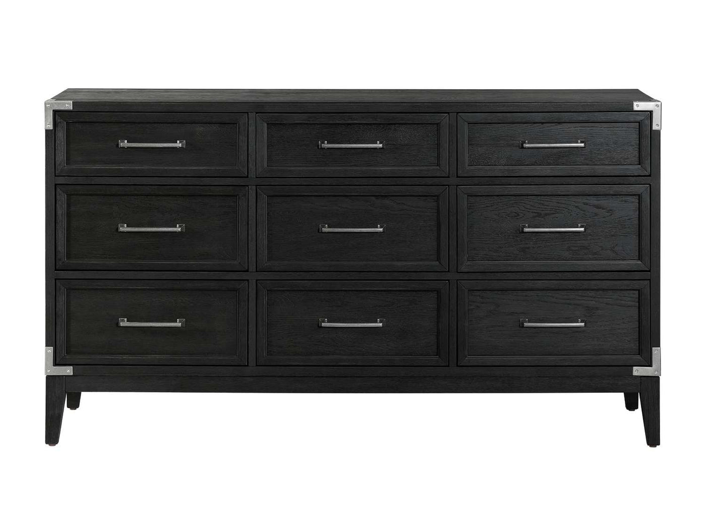 Laguna 9 Drawer Dresser - Weathered Oak, Black