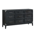 Laguna 9 Drawer Dresser - Weathered Oak, Black