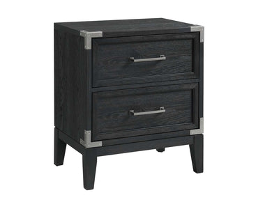 Laguna Night Table - Weathered Oak, Black