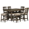 Bilboa 7-Piece Counter Height Dining Set with 2 Counter Backless Stools - Roasted Oak