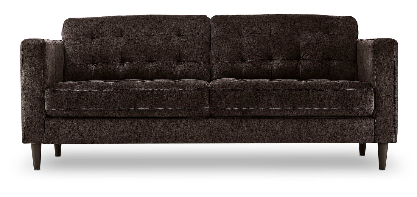 Anthena Sofa and Loveseat Set - Dark Chocolate