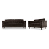 Anthena Sofa and Loveseat Set - Dark Chocolate