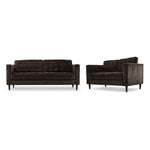 Anthena Sofa and Loveseat Set - Dark Chocolate