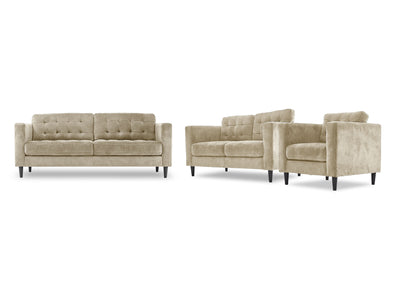 Anthena Sofa, Loveseat and Chair Set - Taupe