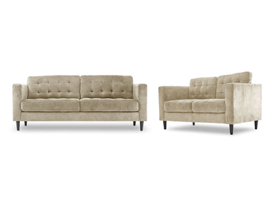 Anthena Sofa and Loveseat Set - Taupe