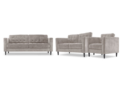 Anthena Sofa, Loveseat and Chair Set - Light Grey