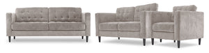 Anthena Sofa, Loveseat and Chair Set - Light Grey