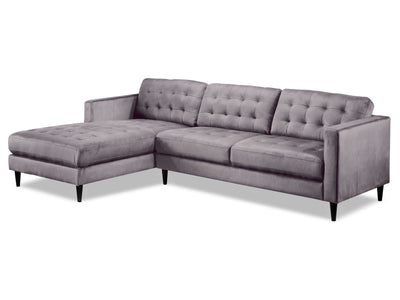 Paragon 2-Piece Sectional with Left-Facing Chaise - Light Grey