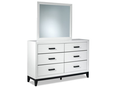 Fog 6 Drawer Dresser - White, Black