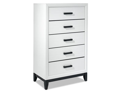 Fog 5 Drawer Chest - White, Black