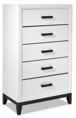 Fog 5-Drawer Chest - White, Black