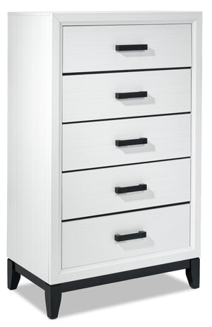 Fog 5 Drawer Chest - White, Black