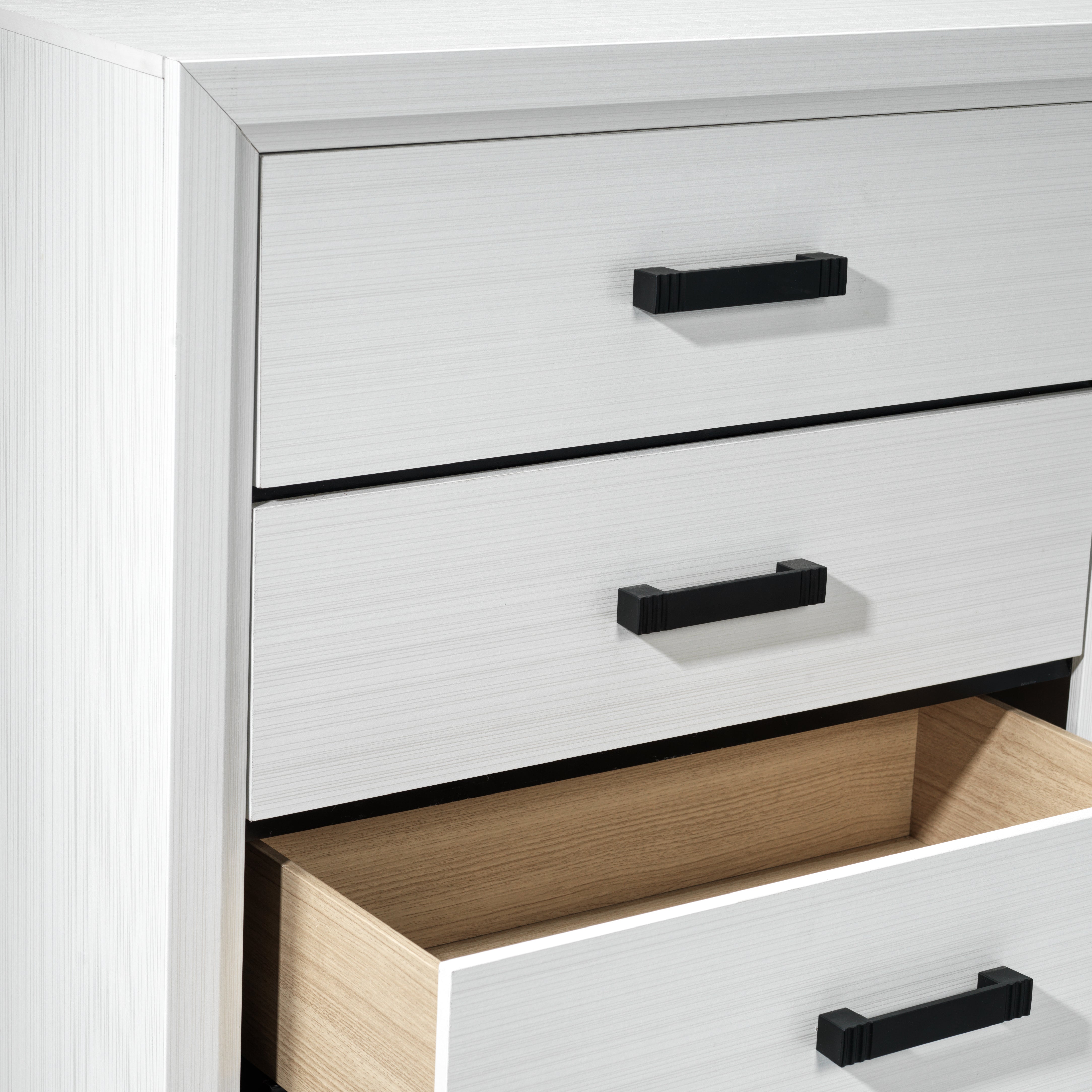 Fog 5-Drawer Chest - White, Black