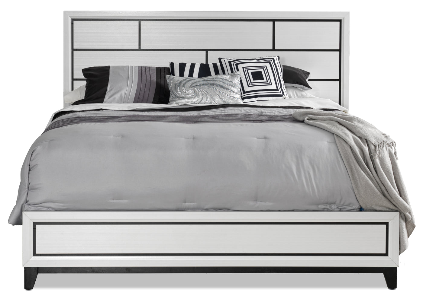 Frost 3-Piece Queen Bed - White, Black