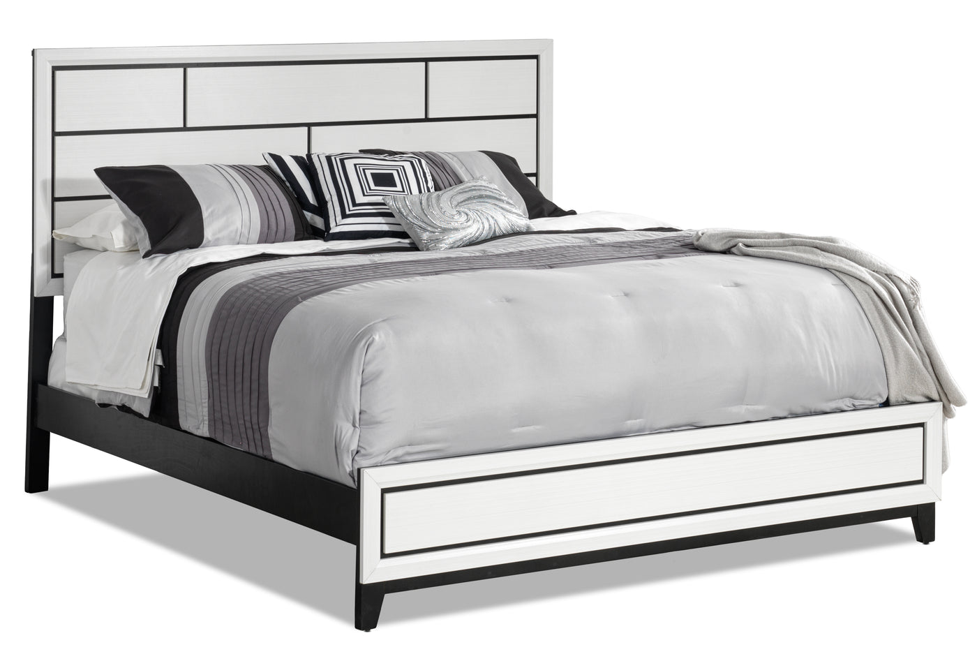 Fog 6-Piece Full Bedroom Package - White, Black