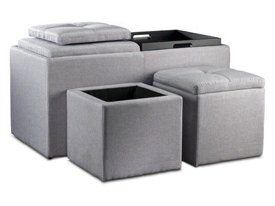 Malmo Ottoman - Light Grey