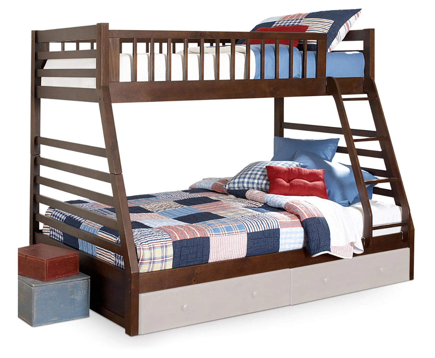 Starship Twin over Full Bunk Bed - Chocolate Cherry