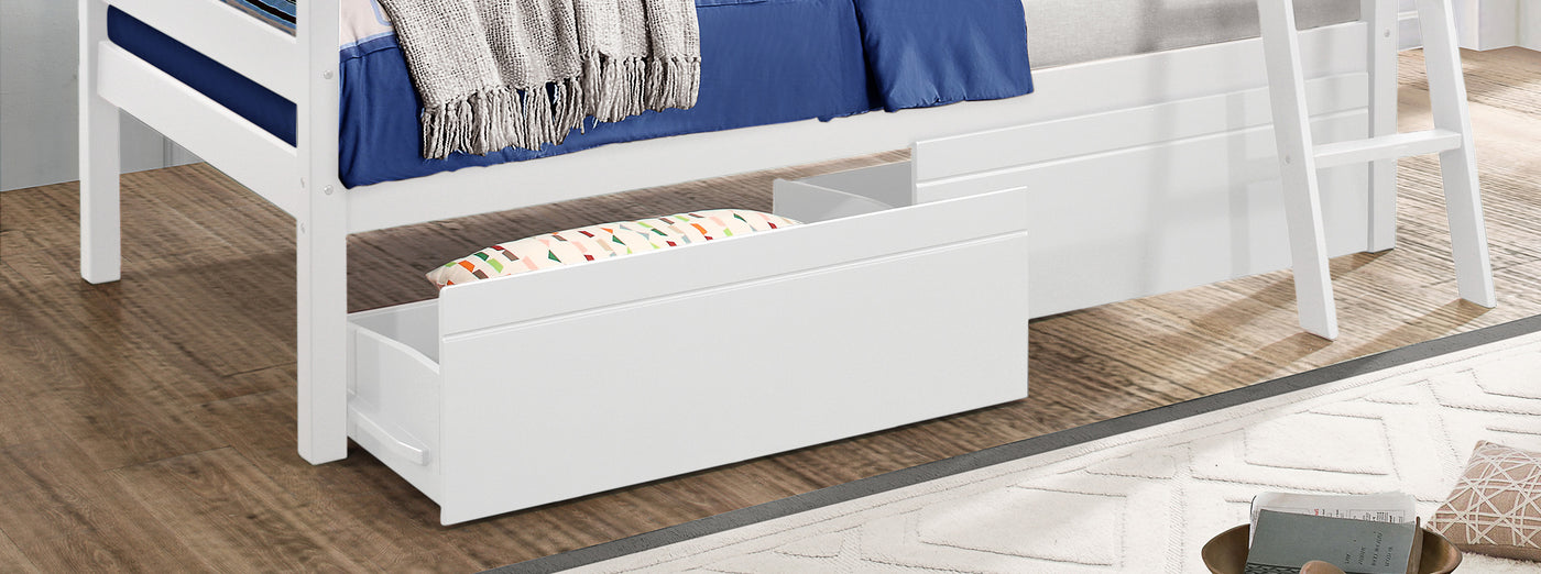 Charlie Bunk Bed Drawers - White