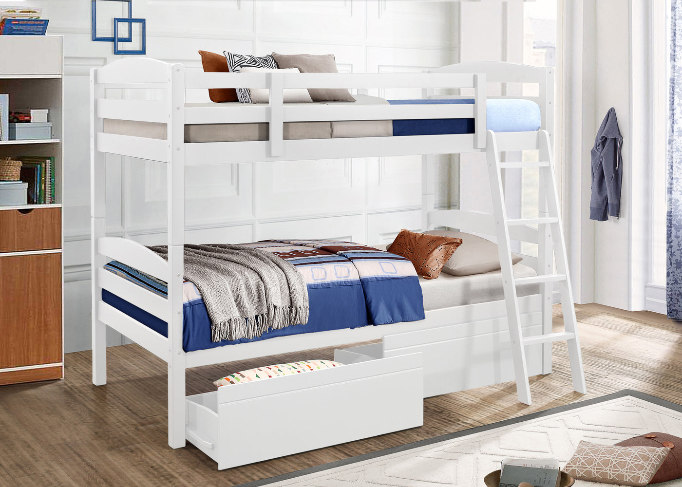 Charlie Bunk Bed Drawers - White