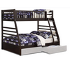 Starship Twin over Full Bunk Bed - Grey Espresso