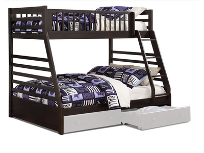 Starship Twin over Full Bunk Bed - Grey Espresso