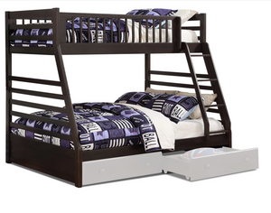 Starship Twin over Full Bunk Bed - Grey Espresso
