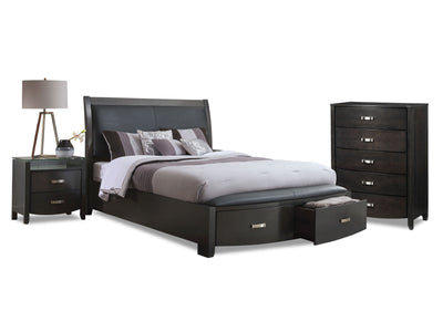 Cinema 5-Piece King Storage Bedroom Package - Charcoal