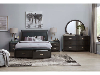 Cinema 6-Piece Queen Storage Bedroom Package - Charcoal