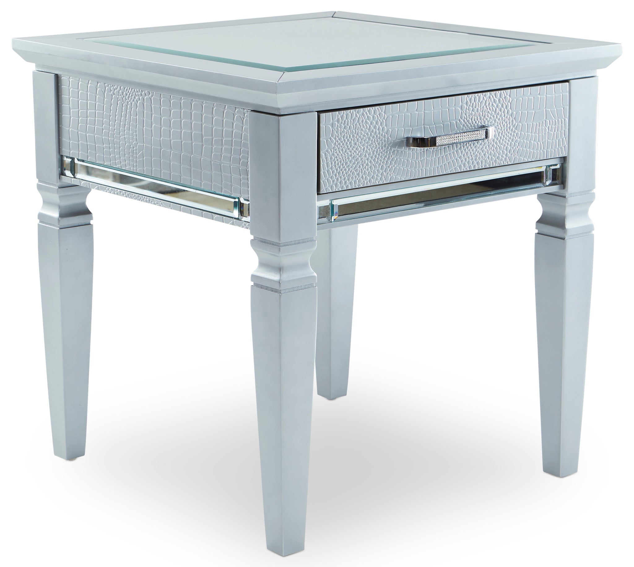 Allura End Table - Silver Grey