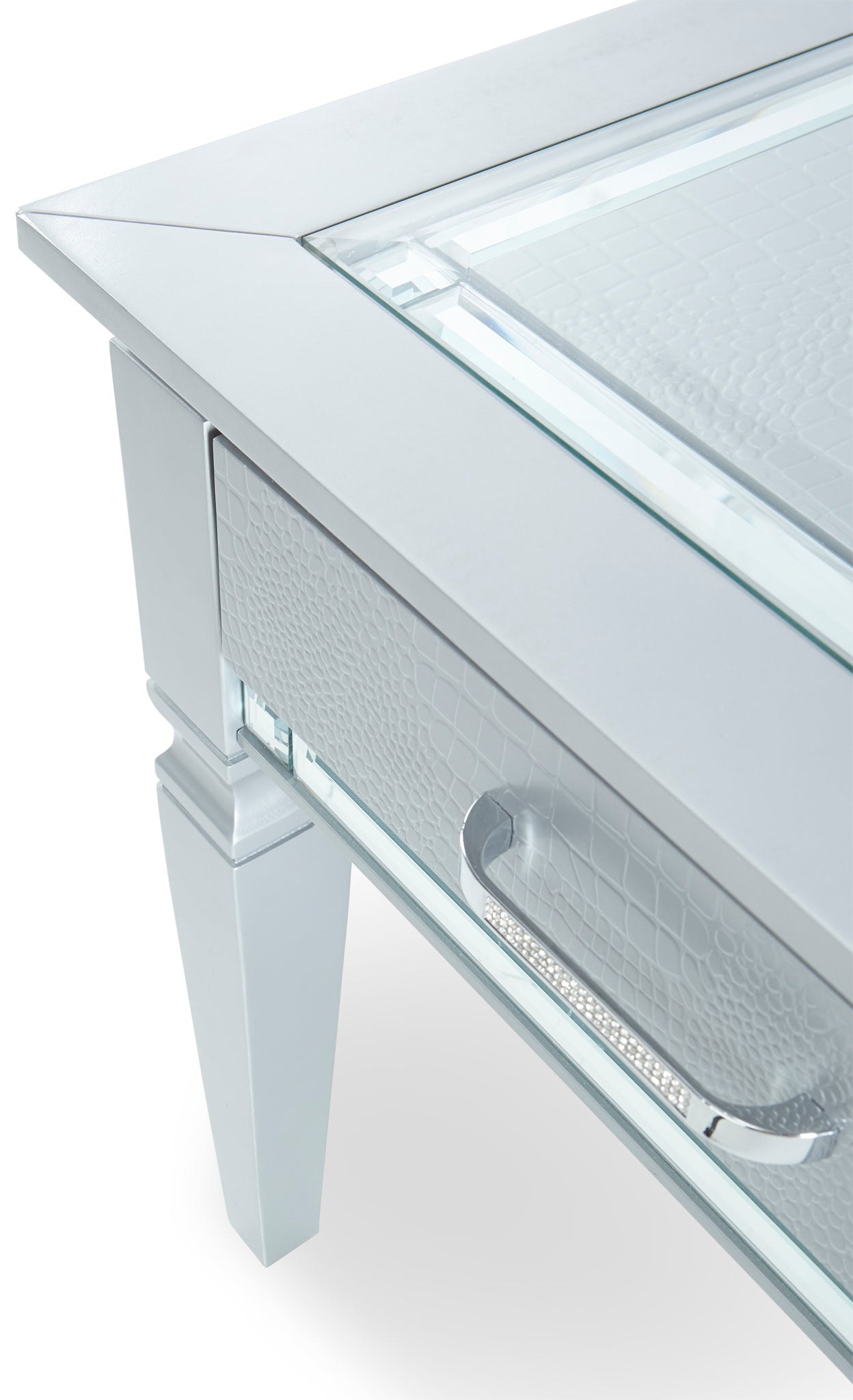 Allura End Table - Silver Grey