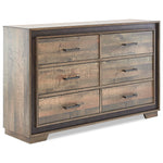 Orlando 6 Drawer Dresser - Weathered Brown