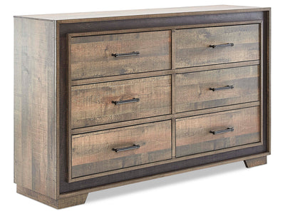 Orlando 6 Drawer Dresser - Weathered Brown