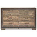Orlando 6 Drawer Dresser - Weathered Brown