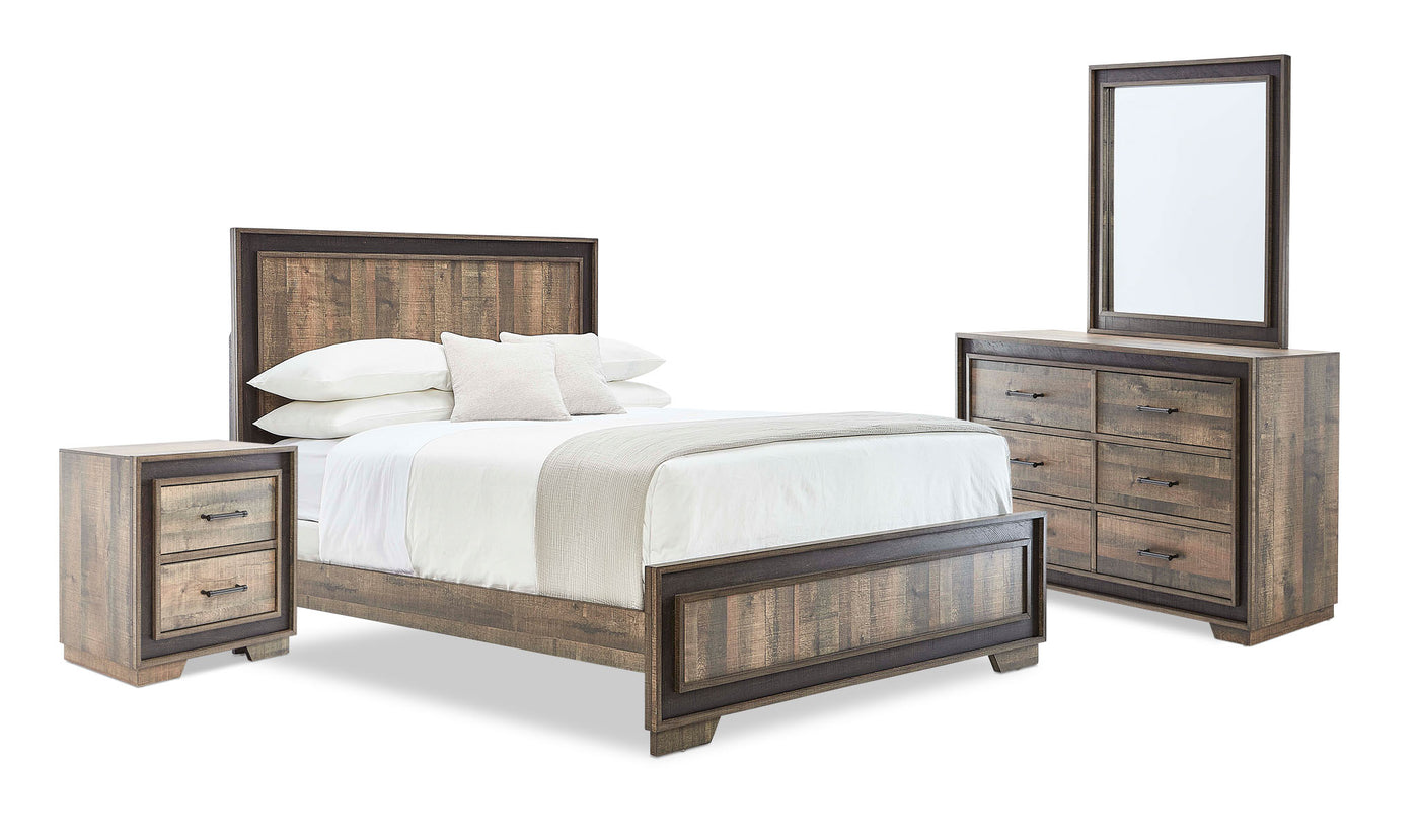 Orlando 6-Piece Queen Bedroom Package - Weathered Brown