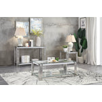 Liana 47" Coffee Table - Glass and Stainless Steel