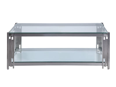 Liana 47" Coffee Table - Glass and Stainless Steel